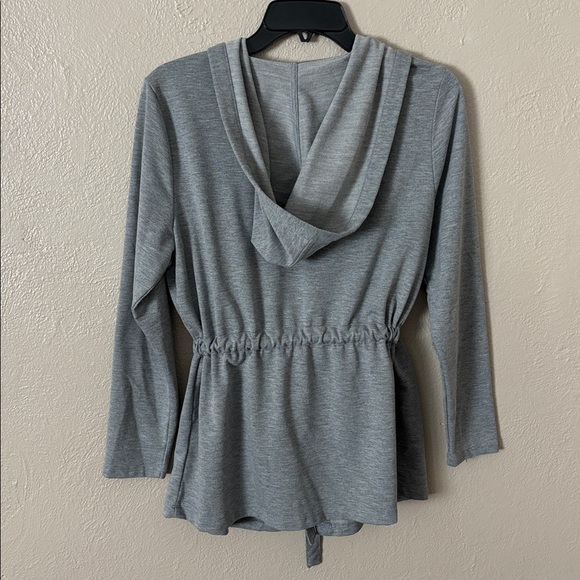 Christopher & Banks Cardigan Sweater Hooded Open Front Cinched Tie Petite Medium - Picture 4 of 4